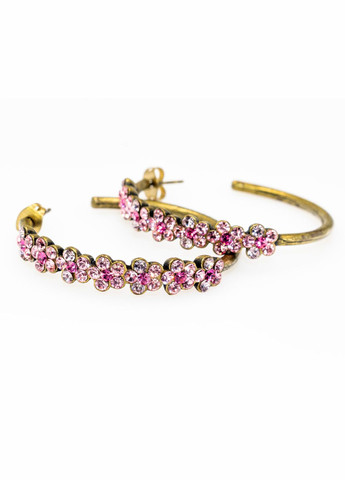 Серьги-кольца "Розовая феерия" с кристаллами Swarovski, 35 мм Michal Negrin (346263015)