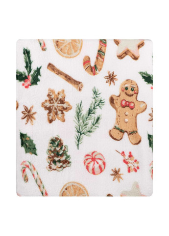 Плед Flannel Імбирні пряники ART0118PB 160х200 см білий Ardesto (364756914)