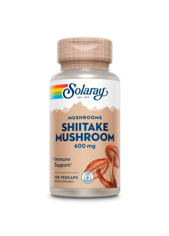 Добавка Shiitake Mushroom 600mg - 100 vcaps Solaray (288677447)
