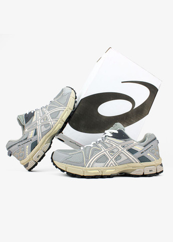 Сірі всесезон кросівки чоловічі і жіночі Asics Gel-Kahana 8 gray beige | Асікс Гель-Кахана 8 сірі бежеві
