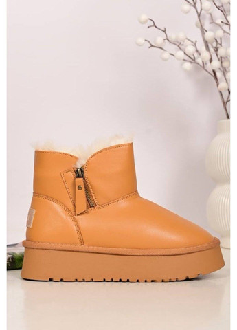 Уггі жіночі Lilin шкіряні на хутрі коричневі (L951-9) Lilin Shoes (369148385)