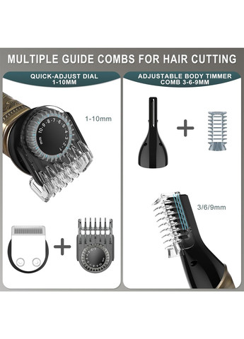 Професійний багатофункціональний металевий тример HT-609 золотистий Hatteker Amazon (356766982)