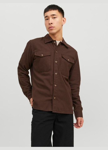 Темно-коричневая рубашка Jack & Jones