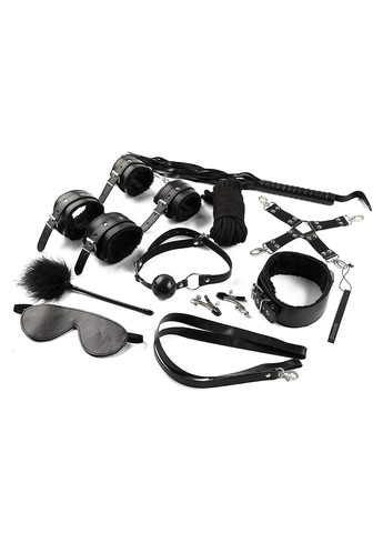 Набір бдсм фетиш чорний Mr. GREY BDSM 11 в 1 Чорний (Садо мазо Must Have collection) No Brand (303886278)