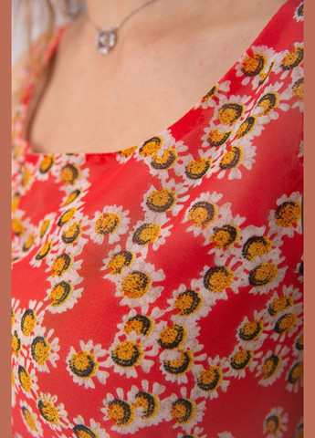 Коралова літня сукня, коралового кольору в квітковий принт, Ager