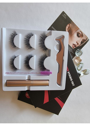 Наращивание многоразовые ресницы микс моделей + магнитная подводка Универсальный набор Magnetic Lashes (366668506)