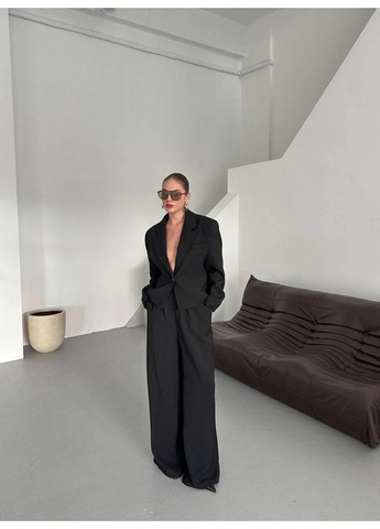 Женский костюм с жакетом oversize и широкими брюками. Україна (352193436)