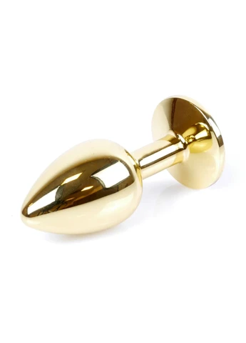 Анальна пробка HeavyFun Classic Jewellery Gold Plug, діаметр 2,7 см, довжина 7 см, Fuchsia B Series (397058262)