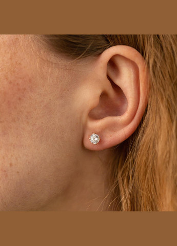 Серьги - пусеты с фианитами (желтое золото) с08347 Oniks (264022493)