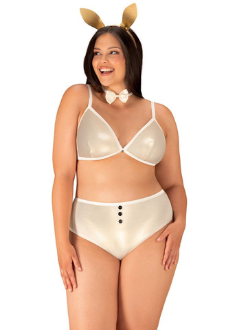Кремовый демисезонный костюм ролевой из латекса "зайчик" neo goldes Obsessive