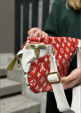 Женская сумка LV бананка через плечо белая красная крышка No Brand (295638751)