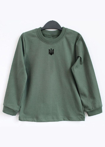 Детский патриотический лонгслив с трезубцем кулир девочке Ladan (301026253)