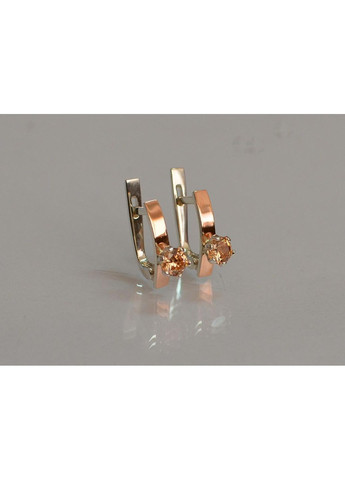 Срібні сережки з пластинами із золота Silver Style (366813710)