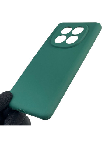 Чохол для Redmi Note 14 Pro Plus силіконовий з мікрофіброю нековзний на сяомі редмі нот 14 про плюс зелений Xiaomi (366388764)