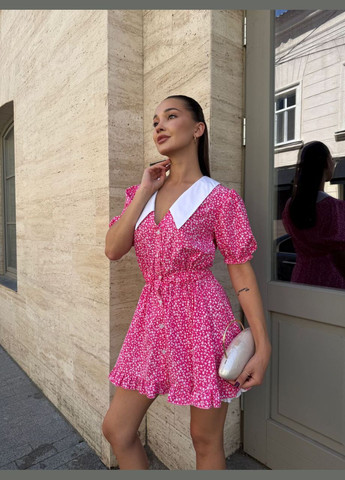 Малинова повсякденний, кежуал, коктейльна, вечірня жіноча сукня Asi.Store.ua з квітковим принтом