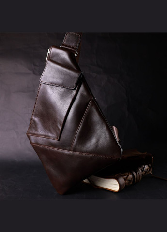 Стильна чоловіча сумка на плече шкіряна коричнева 11669 Grande Pelle (329195851)