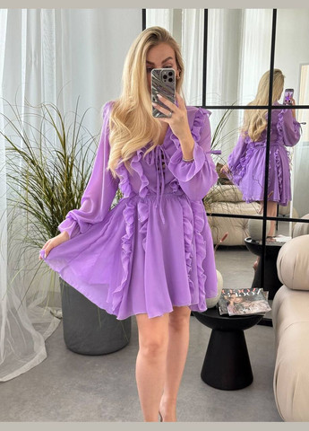 Лілова повсякденний сукня DK/DL Мода без кордонів однотонна