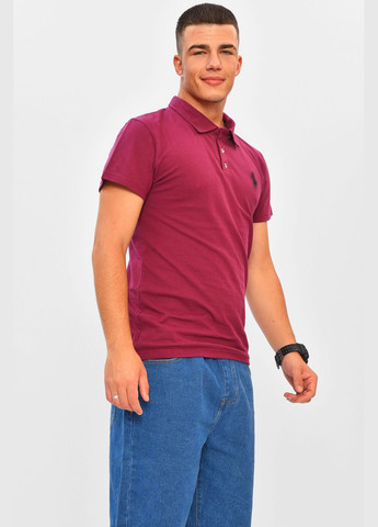 Фіолетова футболка чоловіча поло однотонна фіолетового кольору Let's Shop