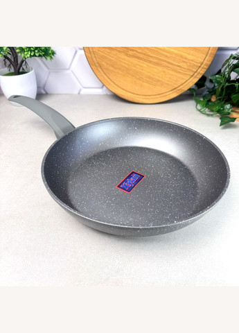 Большая серая алюминиевая сковорода 28 см с для всех типов плит, высокий борт, Gemini Molise Ardesto (309008329)