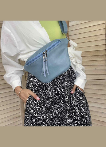 Жіноча бананка сумка на груди з ланцюжком, міні сумочка екокожа блакитна (sku_991) No Brand (330576863)