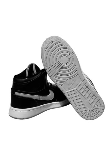 Черные зимние зимние кроссовки air jordan с мехом black/gray Nike Air Jordan 1 High