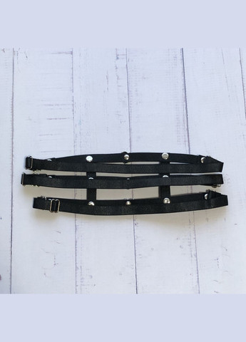 Гартер портупея на ногу с сердечками подвязка One Size черный (16-20) No Brand (314931123)