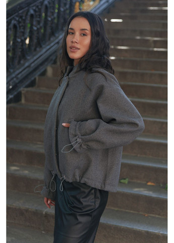 Сіре демісезонне Укорочене пальто 2295.6461 Seventeen