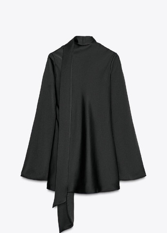 Черное платье Zara однотонное