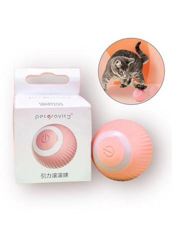 Смарт игрушка PetGravity вращающийся мячик для котов собак розовый Ecotoys (269341843)
