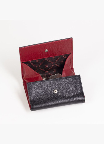 Кожаный женский кошелек 1206-45 черный с красным Турция Karya (270015309)