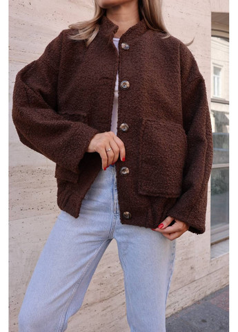 🧥 Бомбер з тканини баранець | Стиль ZARA | Розмірна сітка в описі DK/DL Мода без кордонів на гудзиках (360861346)