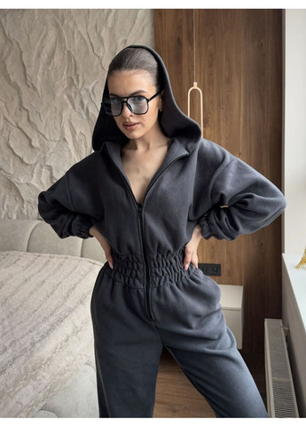 Жіночий флісовий комбінезон Osoblyva комбінезон-брюки графітовий