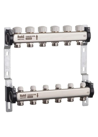 Колектор з термостатичними та запірними клапанами R805-06 - 1"х 6 вих. (RO0060) Roho (322006007)