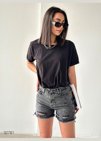 Джинсовые шорты с рваной отделкой Liton (303775545)