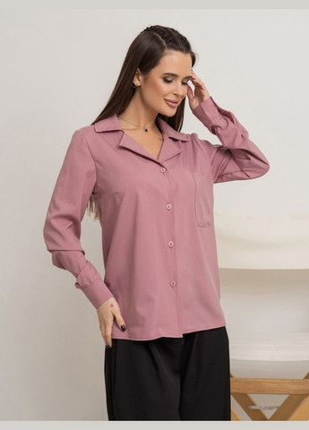 Рожева однотонна сорочка з кишенею ISSA PLUS (279559228)