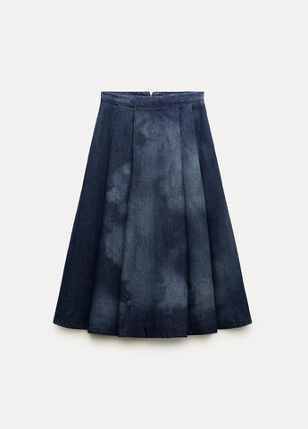 Синяя повседневный однотонная юбка Zara