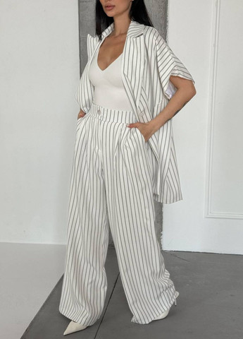 Вишукані легкі літні повсякденні широкі штани високої посадки з кишенями Tik-Tak (348830750)