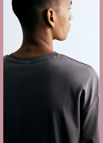 Темно-серая футболка свободного кроя H&M loose fit