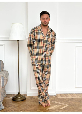 Пижама мужская фланель в клетку. Парные пижамы. Семейные пижамы в клеточку No Brand (366241238)