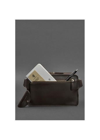 Сумка жіноча шкіряна через плече Dropbag Maxi темно коричнева BlankNote (302007695)