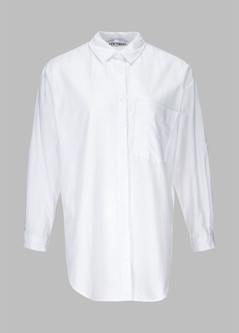 Белая повседневный рубашка однотонная Ayn