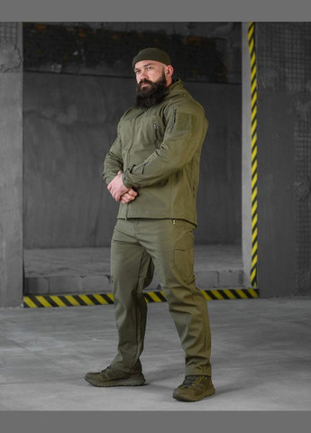Тактический демисезонный костюм SoftShell олива No Brand