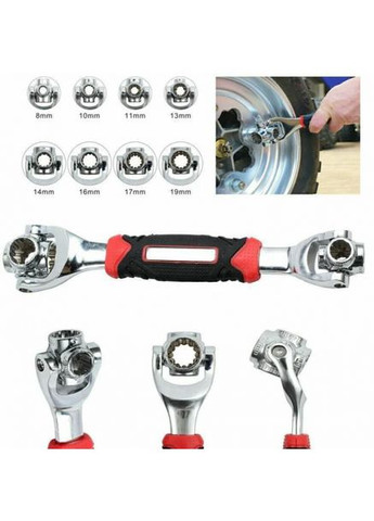 Універсальний багатофункціональний гайковий торцевий ключ - мультитул 48в1 Universal Wrench TM-38/WJ-02 Black/Red No Brand (350349292)