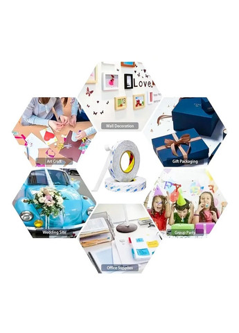 Двостороння стрічка 3M 9448A Double Side Tape 10 мм 10 метрів Прозора 3М (345701642)