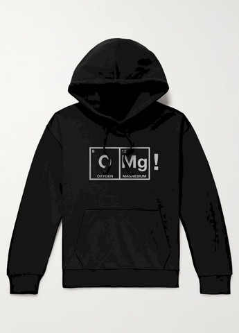 Черный худи мужская черная с флисом YAPPI рисунок (305003869)