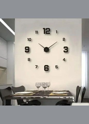 Настінний годинник 3D, чорний. 40 см. Арабські цифри No Brand (292732518)