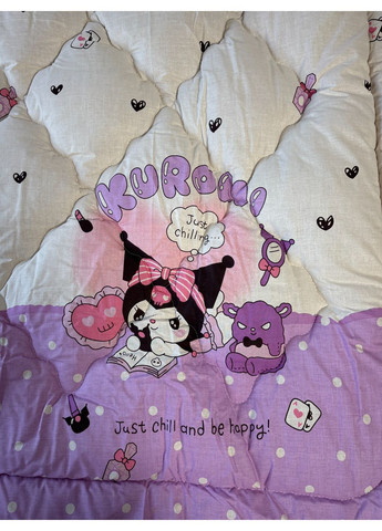 Детское одеяло полуторное 150х210 холлофайбер белое с сиреневым Kuromi осень/зима/весна DT10 Ananasko (368239345)