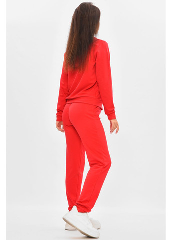 Спортивный костюм женский однотонный красного цвета Let's Shop (360601856)