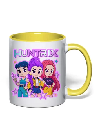 Чашка з друком "Кейпоп-мисливиці на демонів/K-Pop Demon Hunters" №12 330 мл (колір жовтий) (38374) No Brand (381388091)