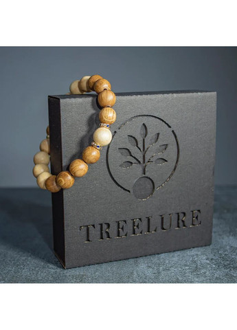 Браслет Інь-Янь із деревини Дуба та Граба на зап'ястя 19 см Treelure (372474637)
